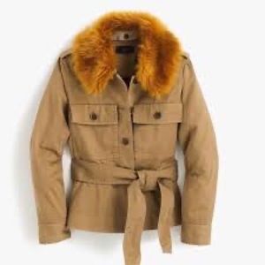 JCrew Jacket with Faux Fur Detachable Collar